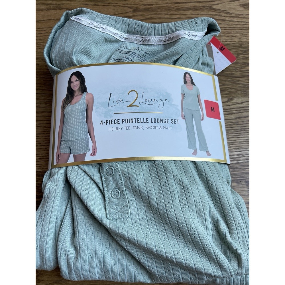 Live2Lounge Women's 4-piece Pointelle Lounge Set